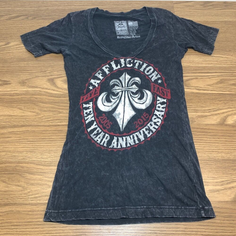 affliction Shirt Size Small 10 year anniversary live fast Motorcycle USA Made